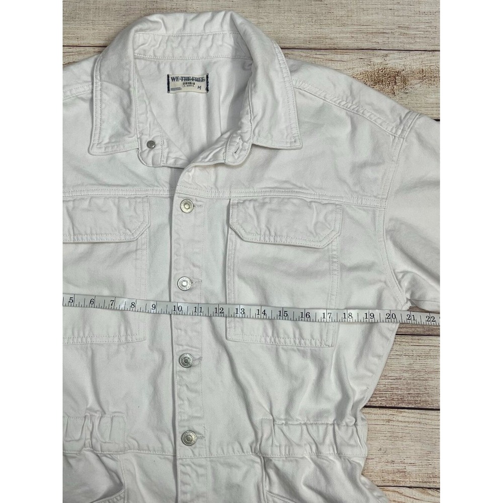 We The Free by Free People Marci Cuffed Shortall Romper Size M White Jumpsuit - Picture 7 of 16
